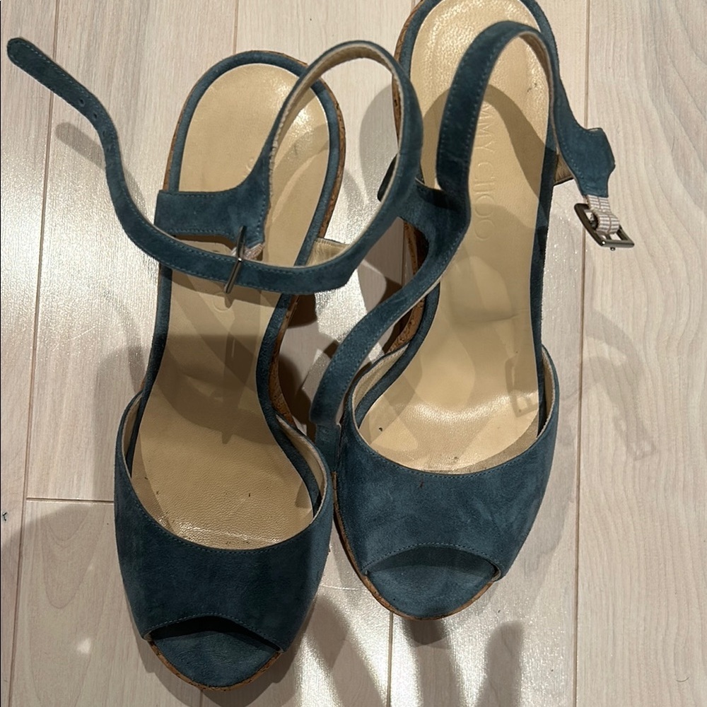 Jimmy Choo Blue Heels Elegant Design